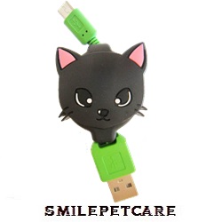画像1: にゃんケーブル  黒猫（スマートフォン用充電データ転送ケーブル）